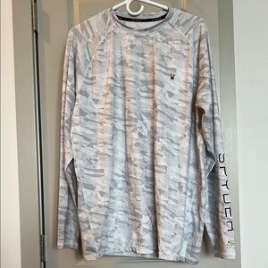 Mens Spyder Gray Long Sleeve Tee Shirt